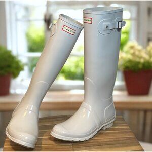 Hunter Original Tall Gloss White Rain Boots Women’s Size 10 New Waterproof Iconi